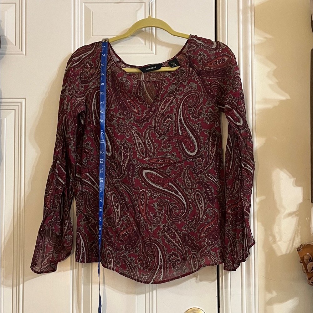 Express Burgundy Paisley Blouse